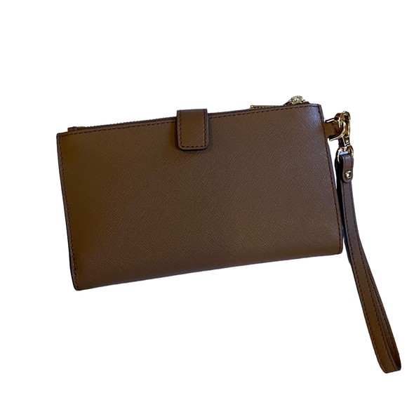 Michael Kors Jet Set Double Zip Brown Wallet NWT - Picture 2 of 13